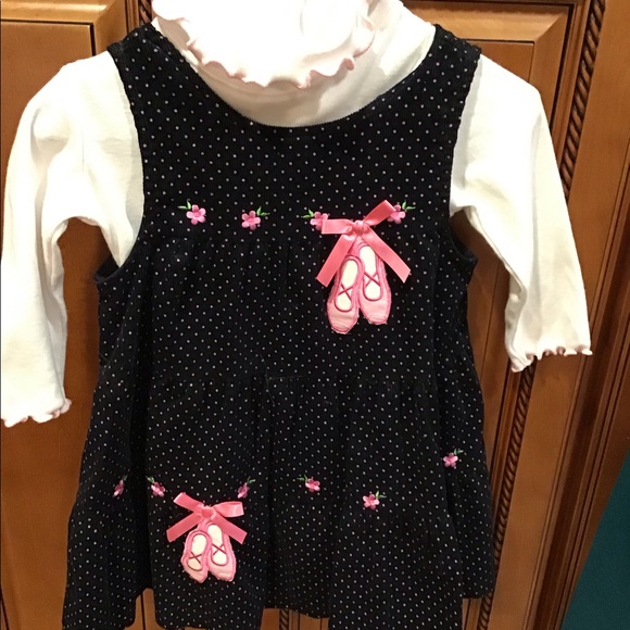 Other - Vintage Y2K Rare Too Jumper dress Ballerino matching shirt 24m NWOT pink ,black